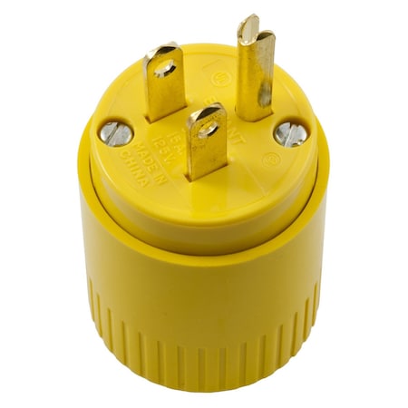 Bryant Straight Blade Plug, 5-15P, 15 A, 125V AC, 2 Pole, Screw Terminals, Grounded 5965BY